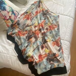 Allen B. by Allen Schwartz Floral Scarf with Black Accents